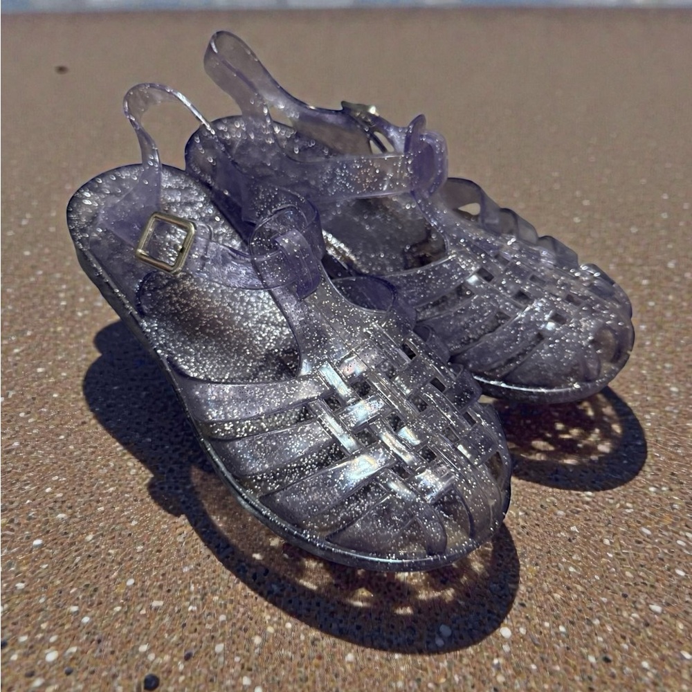 Kids Jelly Glitter Purple Sandals - Picture 6 of 8